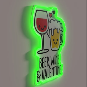 Love is Brew-tiful: Funny Valentine's Day Couple RGB Neon Sign