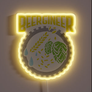 RGB neon sign illuminates passion for homebrew craft beer brewing.