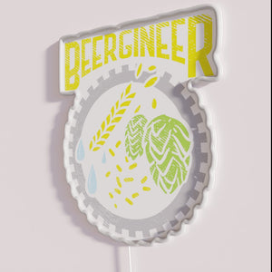 Customizable beergineer craft beer neon sign for homebrew enthusiasts.
