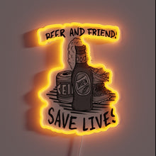 Load image into Gallery viewer, Neon Sign: Friends, Beer, and Fries Come Together in Joyful Harmony