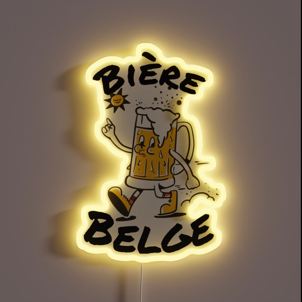 Neon sign reads 'Cheers to Beer' in colorful, playful letters.
