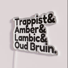 Load image into Gallery viewer, RGB Neon Sign with Iconic Belgian Beer Types Labels Displayed