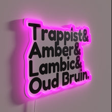 Load image into Gallery viewer, Retro-Style Sign Featuring Iconic Belgian Beer Types in Neon Colors
