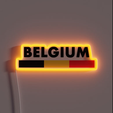 Belgium Flag Iconic Design LED Light Sign for Room Decoration