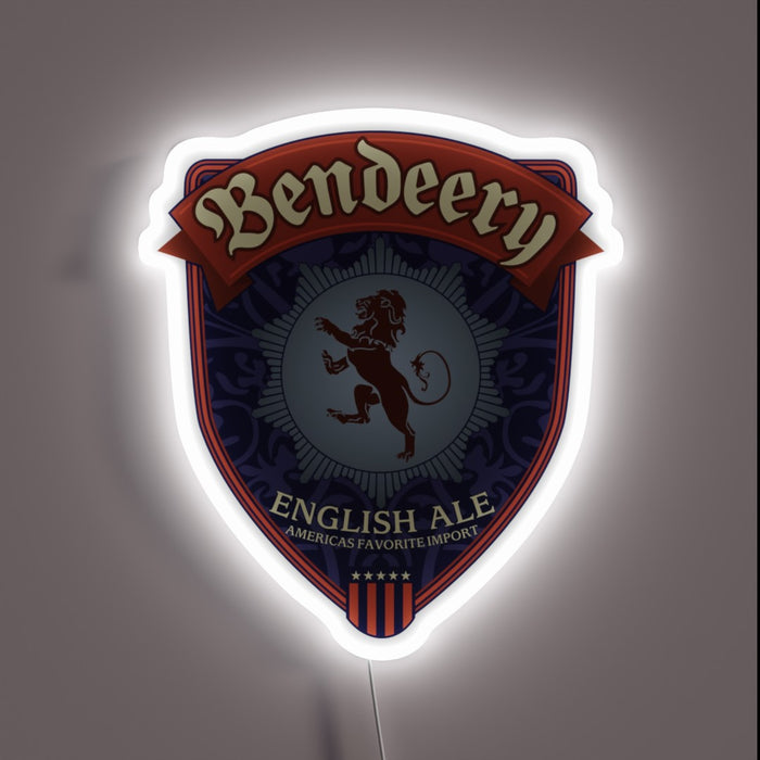 Vibrant RGB glow of the Bendeery English Ale pub sign