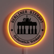 Load image into Gallery viewer, Neon Sign with Berliner Beer in Bold Black Font WRGB