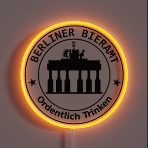 Neon Sign with Berliner Beer in Bold Black Font WRGB