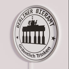 Load image into Gallery viewer, Vintage Berliner Bieramt Ordentlich Trinken logo neon bar decor sign