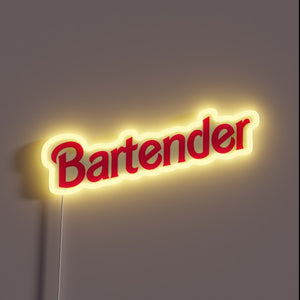 Vibrant neon bar decoration with colorful bartender RGB lights