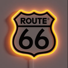 Load image into Gallery viewer, Route 66 neon sign with orange LED border