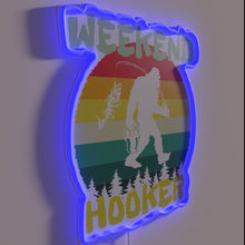 Load image into Gallery viewer, Vintage Neon Sign: Whimsical Retro Fishing Weekend Adventure in Colorful Sunset