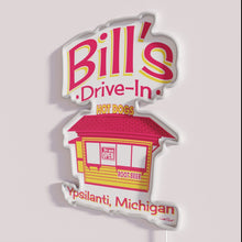 Load image into Gallery viewer, Neon hot dog stand decoration for restaurants and diners ambiance.