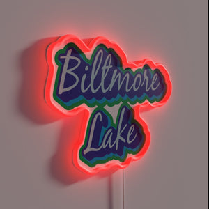 Welcome to Biltmore Lake, vibrant Asheville community sign in color.