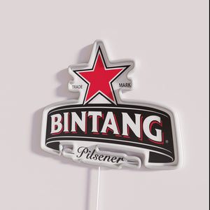 Authentic Bintang Beer Brand Neon Sign with Vibrant RGB Lighting