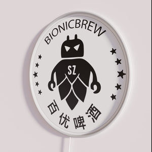 Neon Bionic Brew Chinese Robotic Brewery Sign with RGB LED Lighting