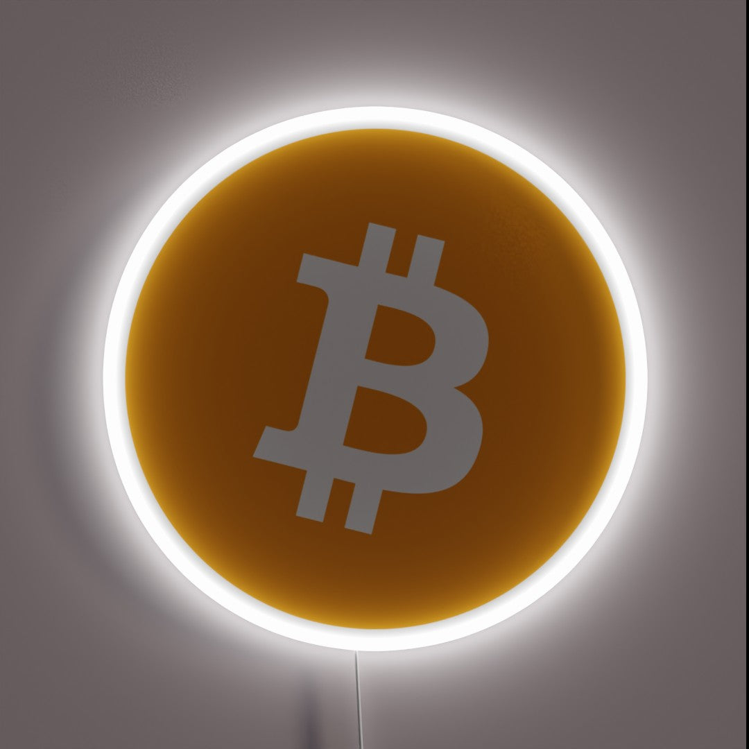 Btc Monogram Bitcoin Btc Logo Crypto Merge Minimalist Rgb Neon Sign – Neon Factory
