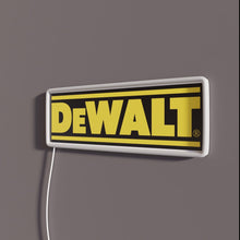 Load image into Gallery viewer, Black Bolder RGB neon sign, side view with lights off showing acrylic backing and LED tube