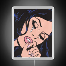 Load image into Gallery viewer, Black Hair Crying Comic Girl RGB neon sign white 