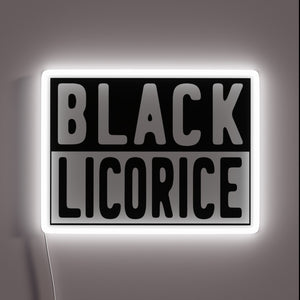 Vibrant Black Licorice Neon Sign with Bright RGB Color Accents