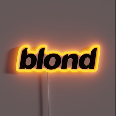 “blond” neon sign inspired by Frank Ocean’s album.