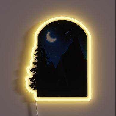 Twinkling Nighttime Sky with Vintage Whimsy and Shimmering Neon Lights