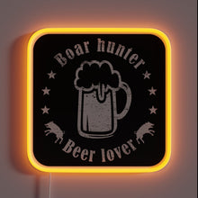 Load image into Gallery viewer, RGB Neon Sign - &quot;Hunt Beer, Not Bore&quot; For Beer Enthusiasts