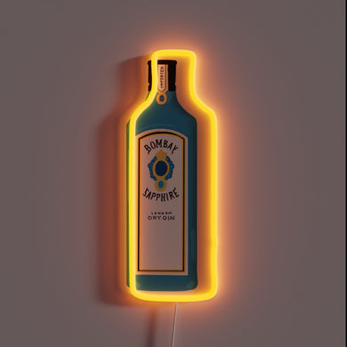 Glowing LED Neon Sign Featuring Vibrant Colors of Bombay Sapphire