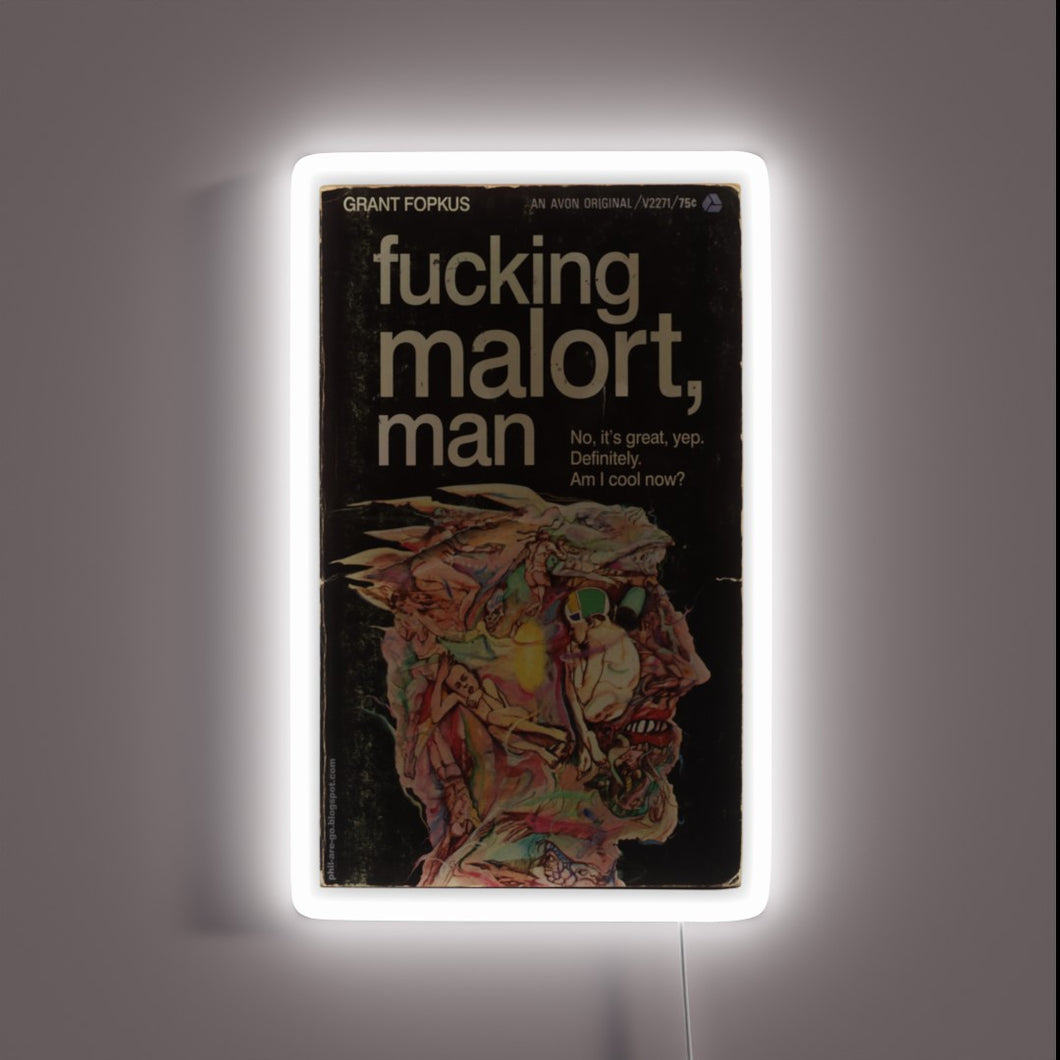 Novelty book cover with bold, eye-catching Fucking Malort Man design