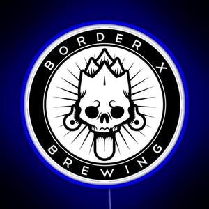 Border X Brewing RGB neon sign blue