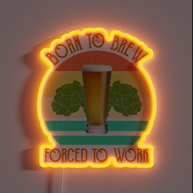Beer Enthusiast's Workplace Confession in Bold RGB Neon Letters