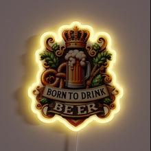 Load image into Gallery viewer, Born to Drink Beer RGB Neon Sign Bar Decor