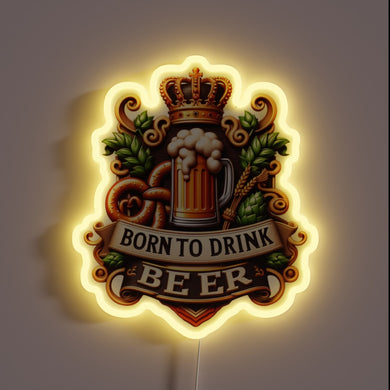 Born to Drink Beer RGB Neon Sign Bar Decor