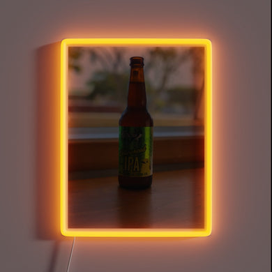 Bar Decor Neon Sign: Fruity Hues Bottle of Beer Illumination