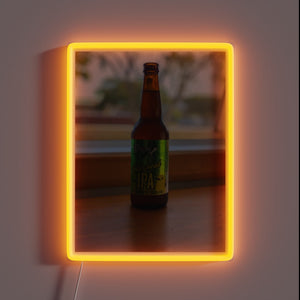 Bar Decor Neon Sign: Fruity Hues Bottle of Beer Illumination