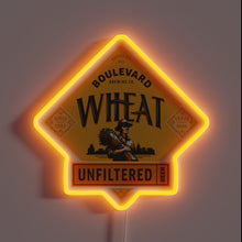 Load image into Gallery viewer, Boulevard Unfiltered Wheat Beer neon sign – vintage brewery wall art for bars, pubs, or home beer rooms