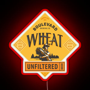 Boulevard Unfiltered Wheat Beer RGB neon sign red