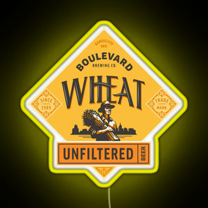 Boulevard Unfiltered Wheat Beer RGB neon sign yellow