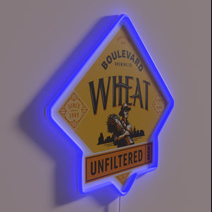 Boulevard Unfiltered Wheat Beer signage in vibrant RGB neon lighting