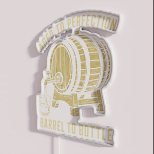 Bourbon Whiskey Bar Decor with Distressed Finish RGB Neon Sign