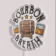 Load image into Gallery viewer, Bourbon lover&#39;s neon decoration featuring colorful RGB whiskey breath effects