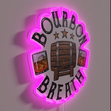 Load image into Gallery viewer, Indulge in whiskey nights with this bold neon bourbon sign.