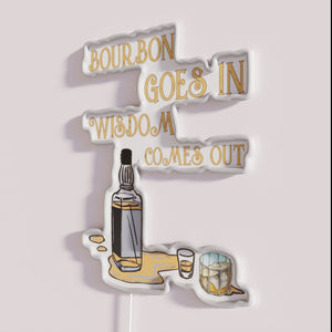 Bourbon wisdom quote with RGB neon lettering and design