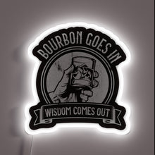 Load image into Gallery viewer, RGB Neon Sign with Whiskey Barrel Inspired Motivational Saying