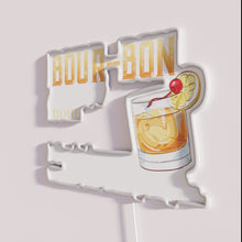 Load image into Gallery viewer, Bourbon Whiskey Bar Decorative Sign with Distinctive Brown Hue Lighting