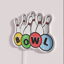 Load image into Gallery viewer, Neon Bowling Sign with Bright RGB Colors for Lovers Everywhere