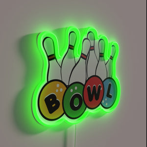 Neon Sign for Bowling Enthusiasts, Perfect Decor for Home or Bar