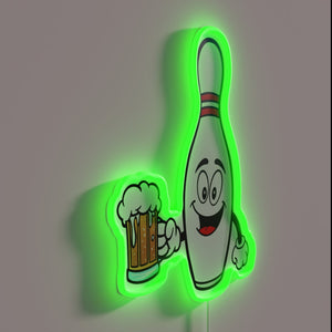 Neon RGB LED Bowling Themed Beer Sign for Bars and Clubs