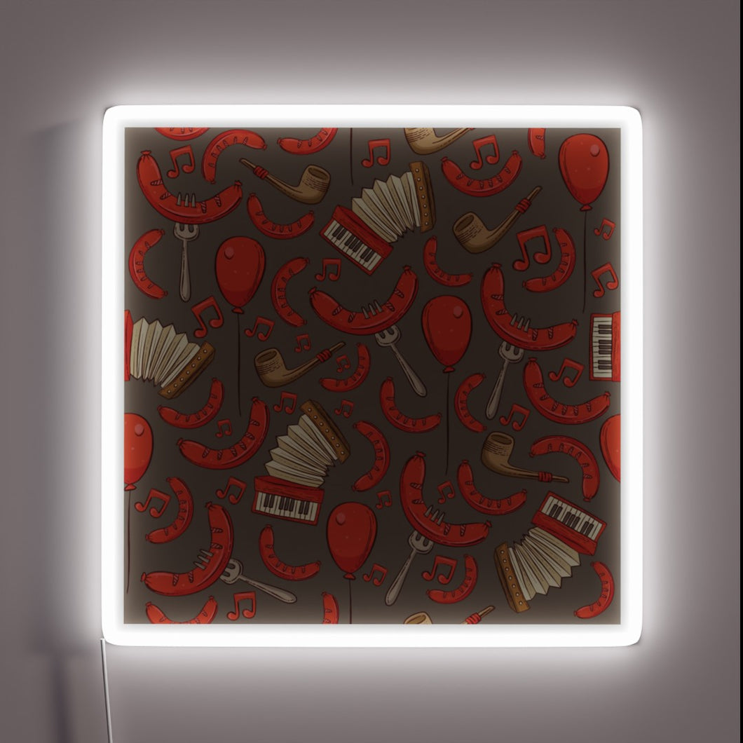German-themed Oktoberfest celebration vibes in a colorful dark chocolate RGB sign