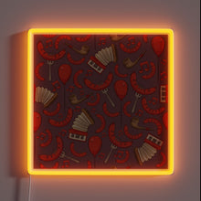 Load image into Gallery viewer, Vibrant Neon Sign Depicting Bratwurst and Musical Notes of Oktoberfest
