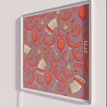 Load image into Gallery viewer, Vibrant Neon Oktoberfest Sign with Bratwurst, Music, and Grape Accents